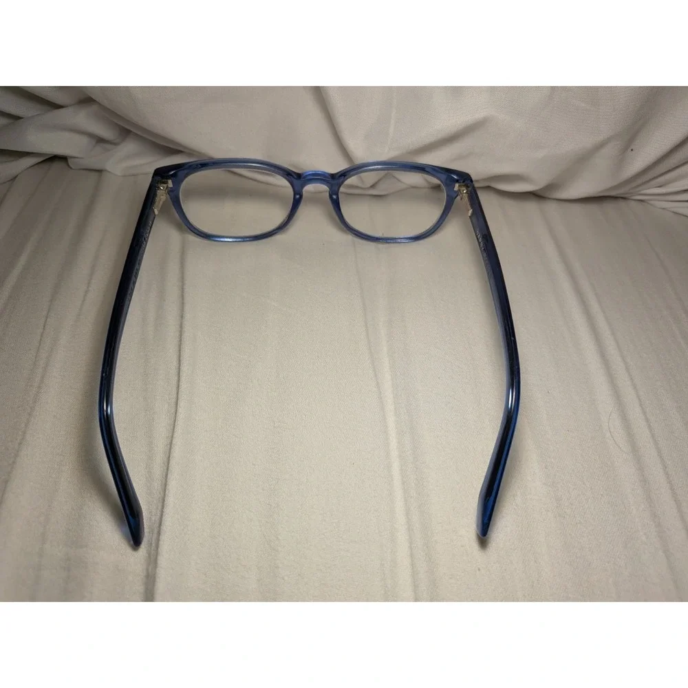 Warby Parker WP Blue Gray Clear Oval Frame Eyeglasses Lyle‎ 370 47 18 140
